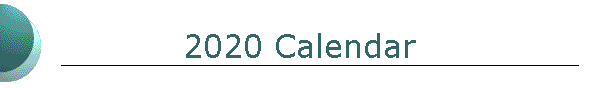 2020 Calendar
