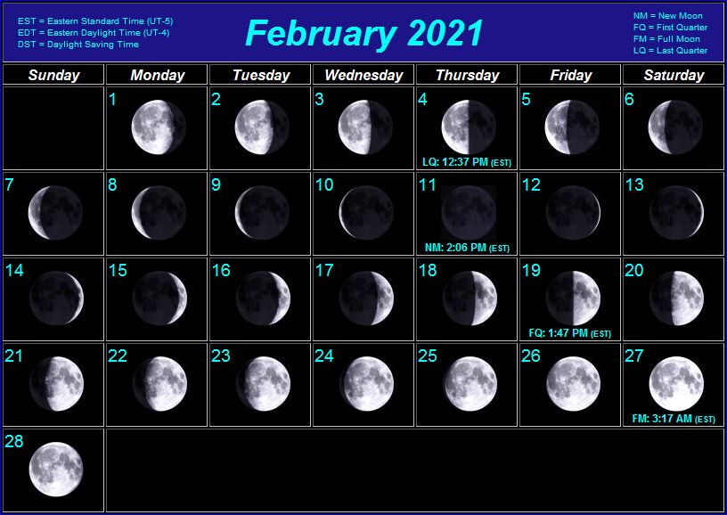 lunar calendar february 2021 Moon Phases lunar calendar february 2021